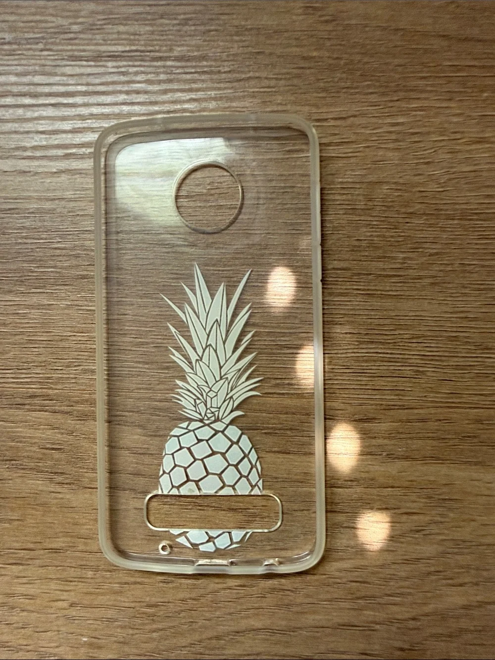 Clear Pineapple Glitter Phone Case in Gold and Multicolor